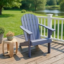 Resenkos Folding Chairs, Patio Outside Chairs, Lawn Chairs,Acacia Wood Lounge Patio Adirondack Chair with Inclined Seat-Blue
