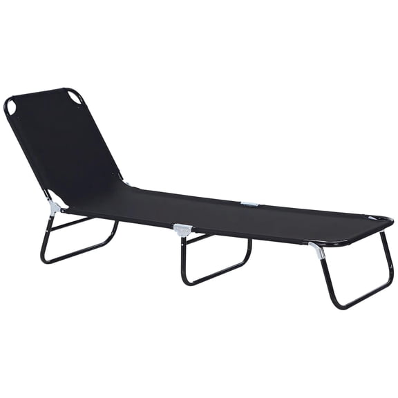 Resenkos Folding Chaise Lounge Pool Chairs, Outdoor Sun Tanning Chairs With 5-Level Reclining Back, Steel Frame, Black