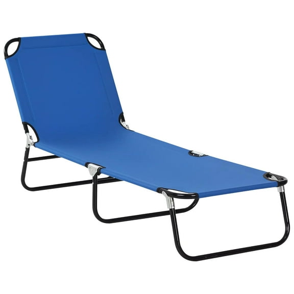 Resenkos Folding Chaise Lounge Pool Chairs, Outdoor Sun Tanning Chairs With 5-Level Reclining Back, Steel Frame, Blue