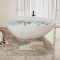 thumbnail image 1 of Resenkos Freestanding Soaking Bathtub, Bathtub, 59" Freestanding Solid Surface Bathtub with Overflow and Pop-up Drain, Glossy White, 1 of 10