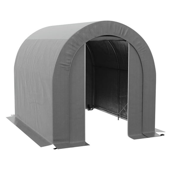 Resenkos Galvanized Metal 6' x 8' Outdoor Storage Tent, Heavy Duty and Waterproof Portable Shed