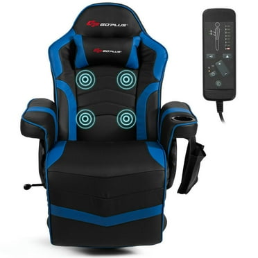 Resenkos Gaming Chair Computer Chair Office Chair, Ergonomic High Back Massage Gaming Chair with Pillow-Blue