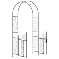 thumbnail image 1 of Resenkos Garden Arch Plant Support Trellis,89.25" Metal Garden Arch with Gate, Garden Arbor Trellis, Black, 1 of 11