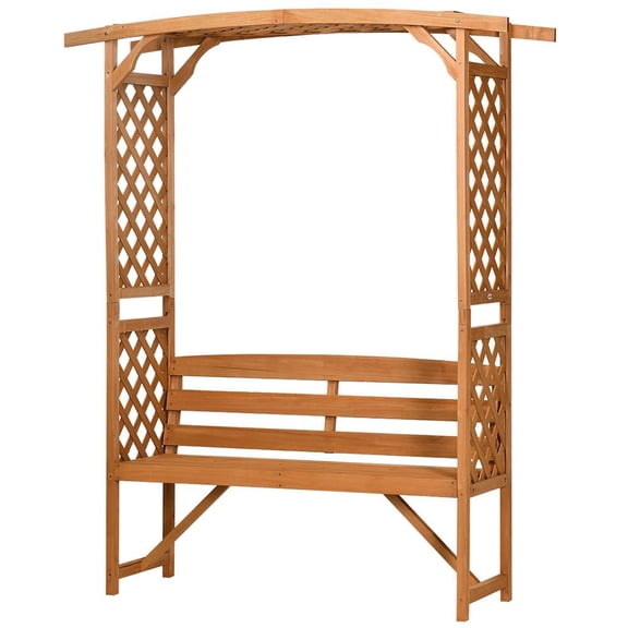 Resenkos Garden Bench, Patio Bench,Patio Garden Bench, Wooden Bench, Outdoor Bench for Vines/Climbing Plants, Brown