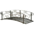 thumbnail image 1 of Resenkos Garden Bridge, Garden Ornament Bridge,Metal Arch Backyard Garden Bridge, Safety Siderails, Arc Footbridge, Bronze, 1 of 11