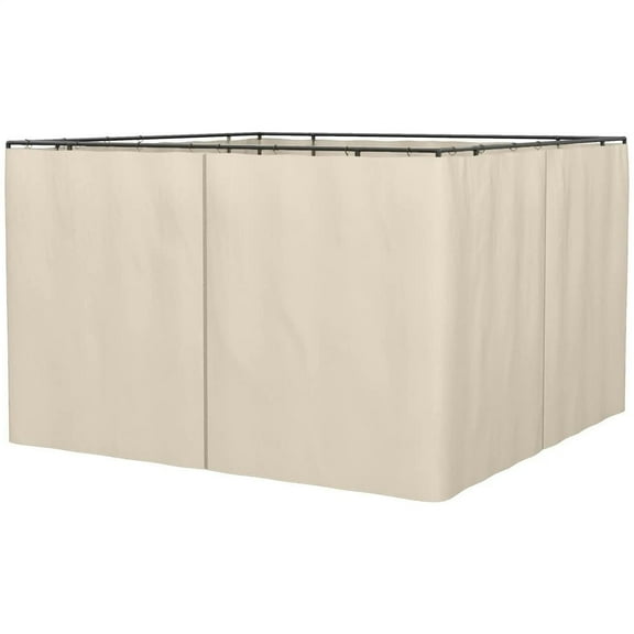 Resenkos Gazebo Pergola Privacy Panels,9.84' x 9.84' Gazebo Sidewall Set with Hooks/C-Rings, Beige