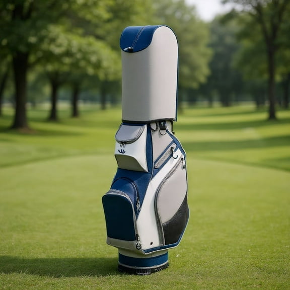 Resenkos Golf Carry Bag,Golf Stand Bag,10.5 Inch Golf Stand Bag with 14 Way Dividers and 7 Zippered Pockets-Navy