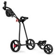 thumbnail image 1 of Resenkos Golf Carry Cart,Golf Stand Cart,3 Wheel Durable Foldable Steel Golf Cart with Mesh Bag, 1 of 8