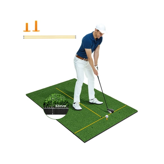 Resenkos Golf Mat, Exercise Golf Mat,Golf Turf Mats,5 x 3 ft Artificial Turf Grass Practice Mat for Indoors and Outdoors-32mm
