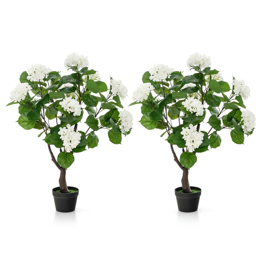 Resenkos Greenery Decor,Artificial Hydrangea Tree Fake Floral Plant with 11 White Flowers-White Resenkos Greenery Decor,Artificial Hydrangea Tree Fake Floral Plant with 11 White Flowers-White