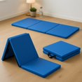 thumbnail image 1 of Resenkos Gymnastics Mat, Exercise Tumbling Mat,6 x 2 FT Tri-Fold Gym Mat with Handles and Removable Zippered Cover-Dark Blue, 1 of 5