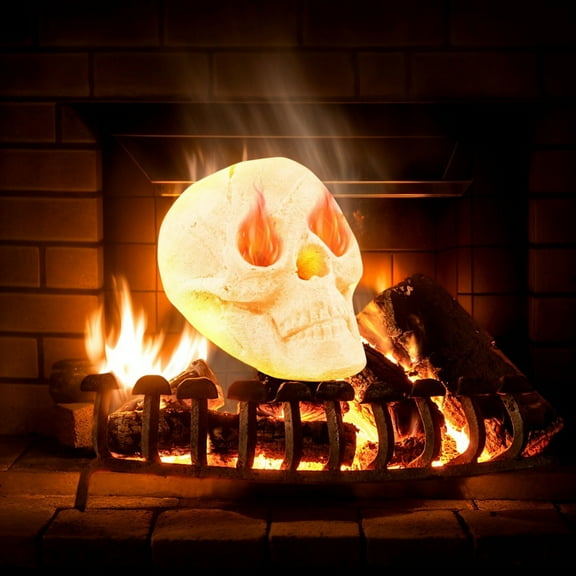 Resenkos Halloween Decor, Halloween Fire Pit Skull Halloween Decoration-Beige