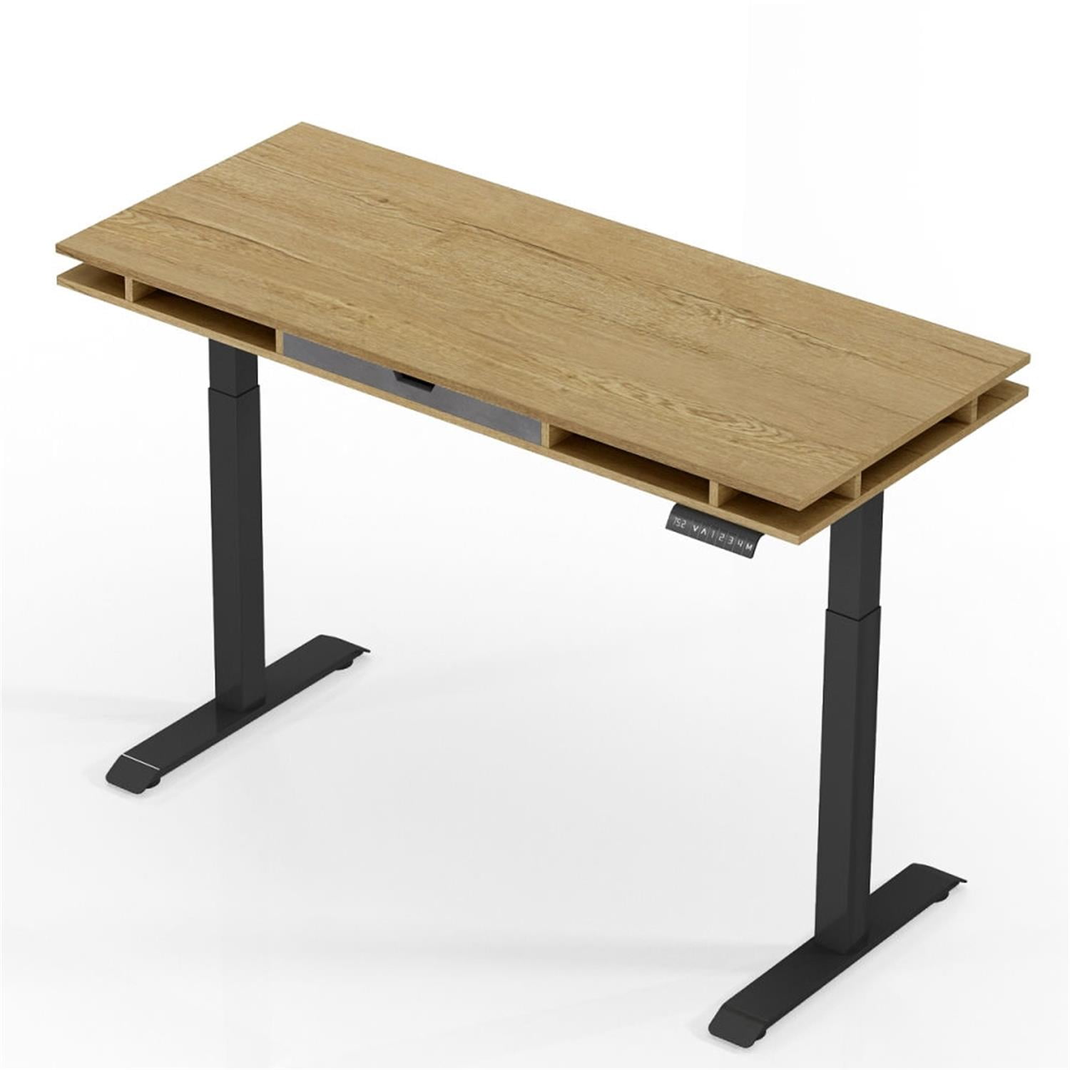Resenkos Height Adjustable Computer Gaming Standing Desk Home Office Write Study Table, Black Metal Frame