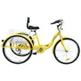 thumbnail image 1 of Resenkos High-Carbon Steel 3-Wheel Tricycle, 7-Speed, 26" Wheels, White Basket, Comfortable & Durable, 1 of 15