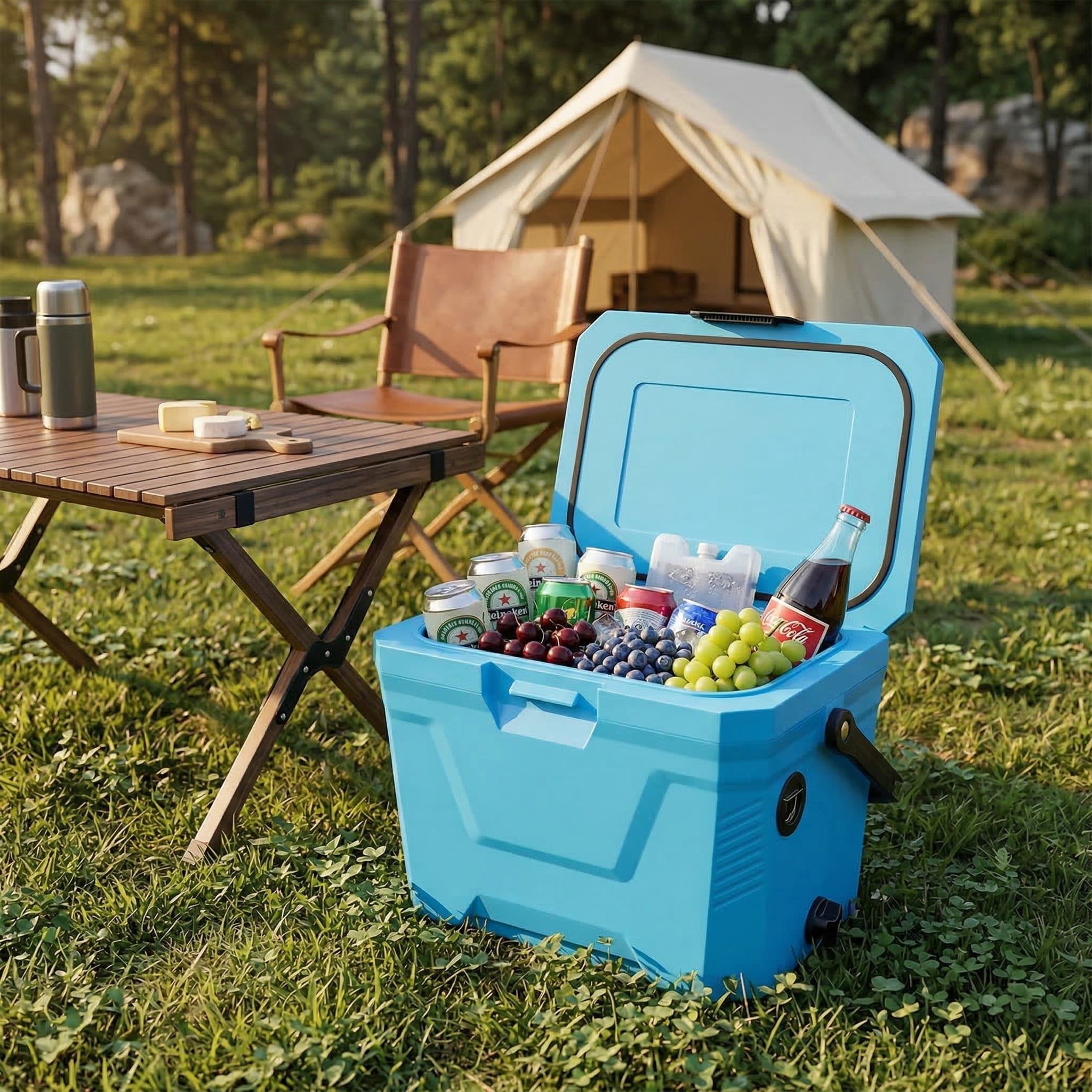 Resenkos Insulated Hard Shell Portable Cooler Ice Chest with 2 Cup ...
