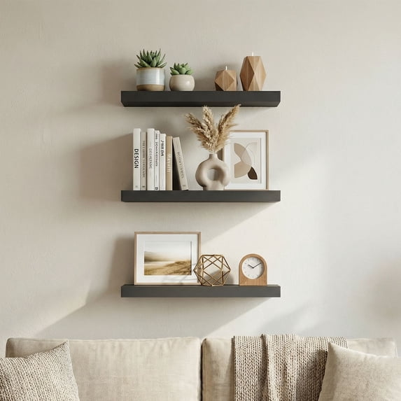 Shelf Rack Bracket Resenkos Invisible Bracket Floating Wall Shelf Set, Modern Flush Mount ...