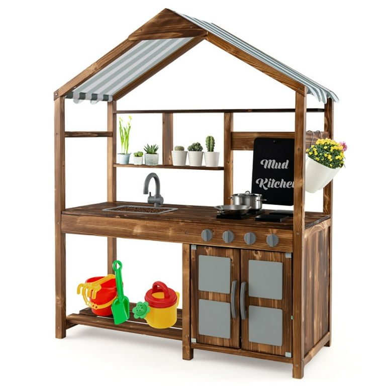 Solid wood play kitchen shop