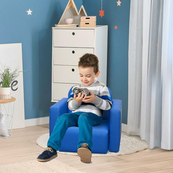 Resenkos Kids 2-in-1 Convertible Table & Chair Set for Boys & Girls, Blue