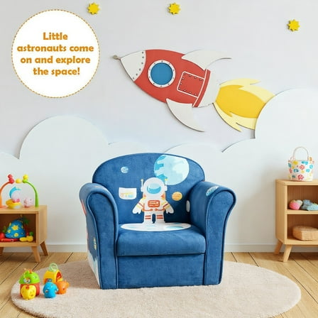 Resenkos Kids Astronaut Armrest Upholstered Couch, Kids Chairs for Kids