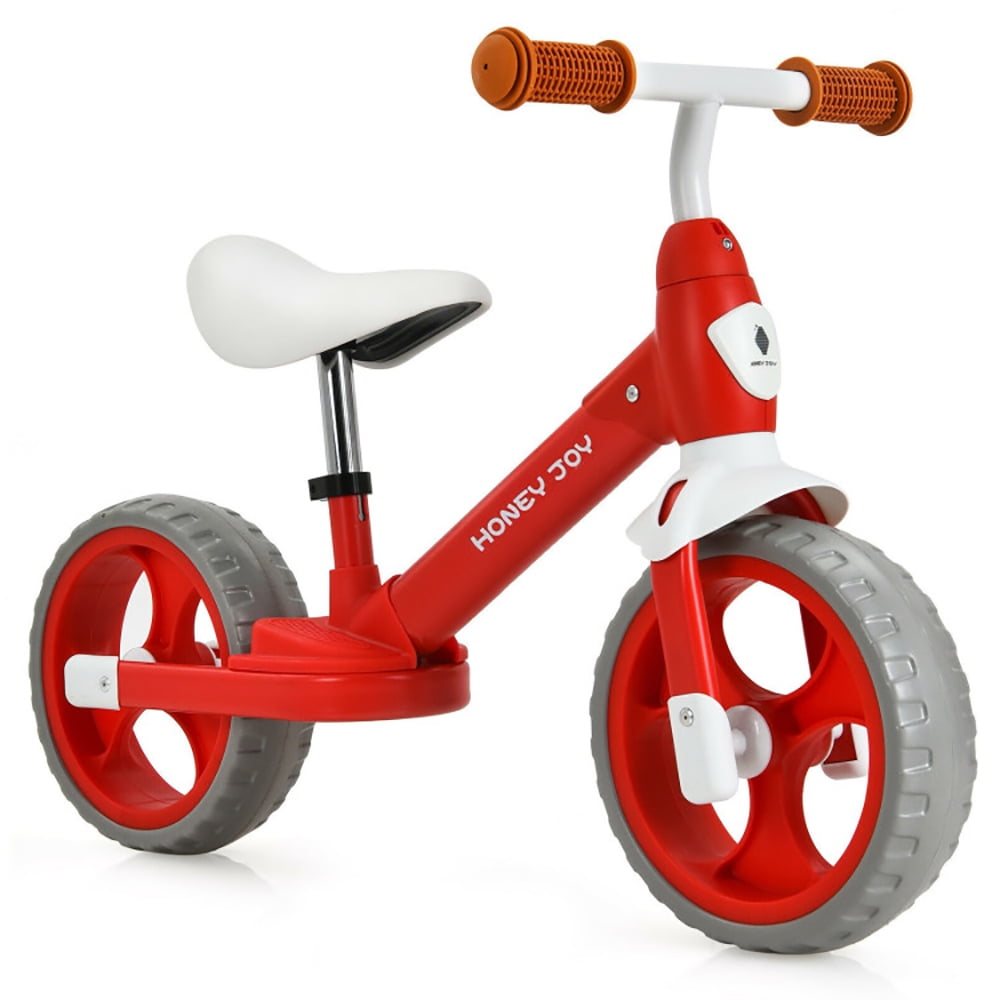 Resenkos Kids Balance Training Bicycle with Adjustable Handlebar and Seat-Red, Learning Interactive Push No Pedals Balance Bikes for Kids with Adjustable Handlebar and Seat