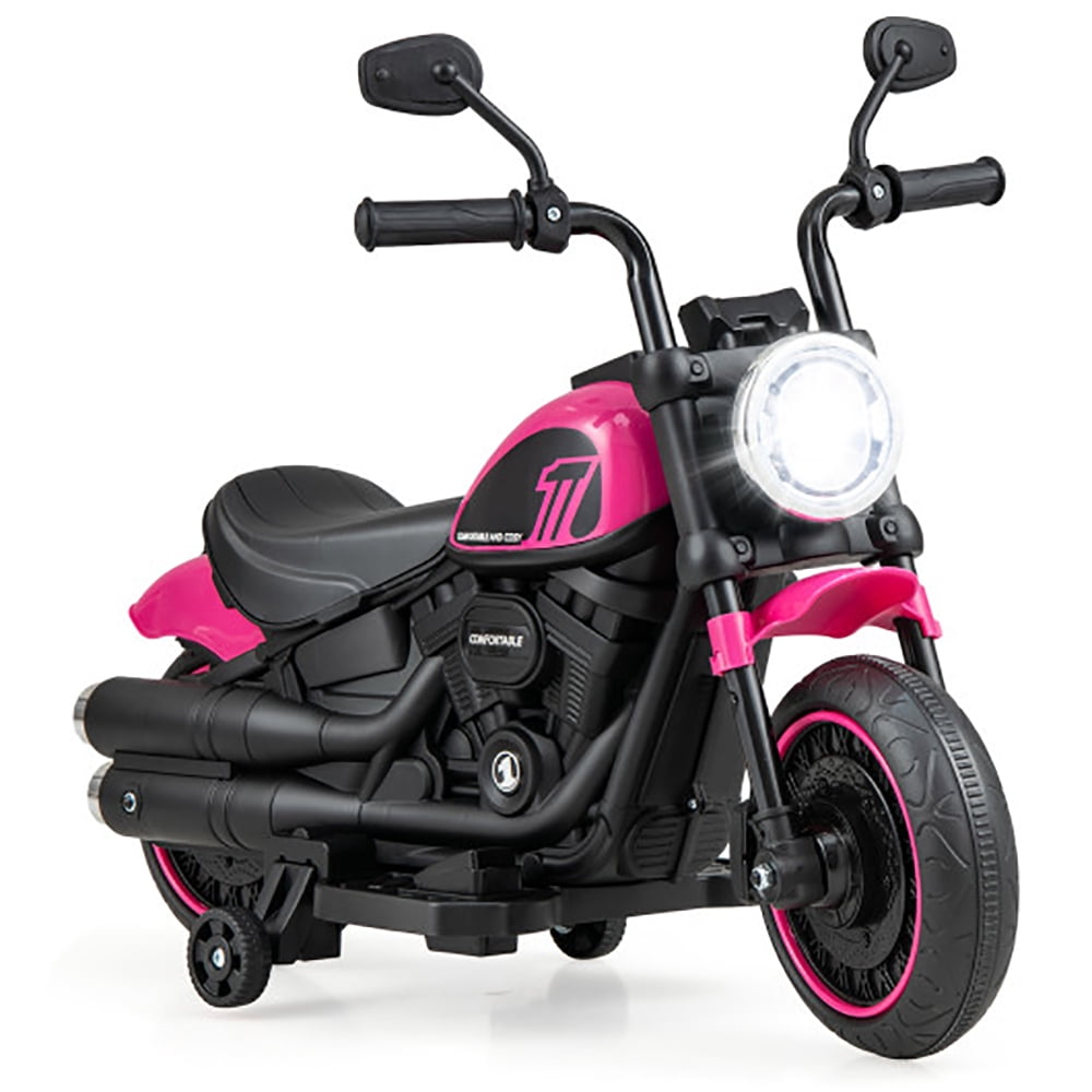 Resenkos Kids Electric Motorcycle with Training Wheels and LED Headlights-Pink, Motorcycle Toy for Children Boys & Girls Resenkos Kids Electric Motorcycle with Training Wheels and LED Headlights-Pink, Motorcycle Toy for Children Boys & Girls