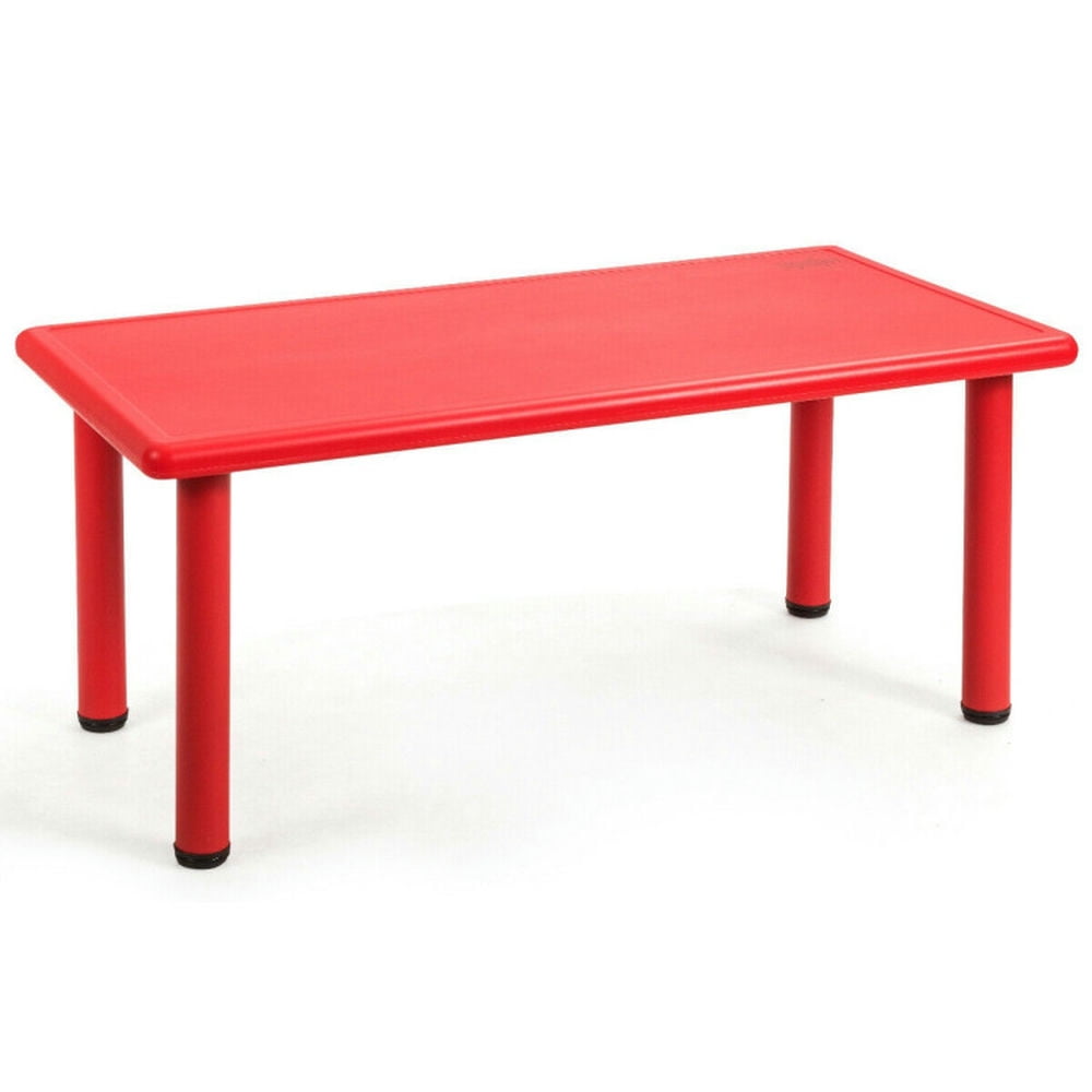 Resenkos Kids Plastic Rectangular Learn and Play Table-Red, Small Folding Table for Arts & Crafts, Snack Time, Homeschooling, Homework Resenkos Kids Plastic Rectangular Learn and Play Table-Red, Small Folding Table for Arts & Crafts, Snack Time, Homeschooling, Homework