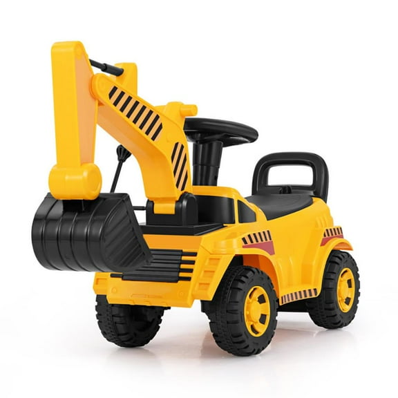 Resenkos Kids Ride on Excavator with Adjustable Shovel-Yellow