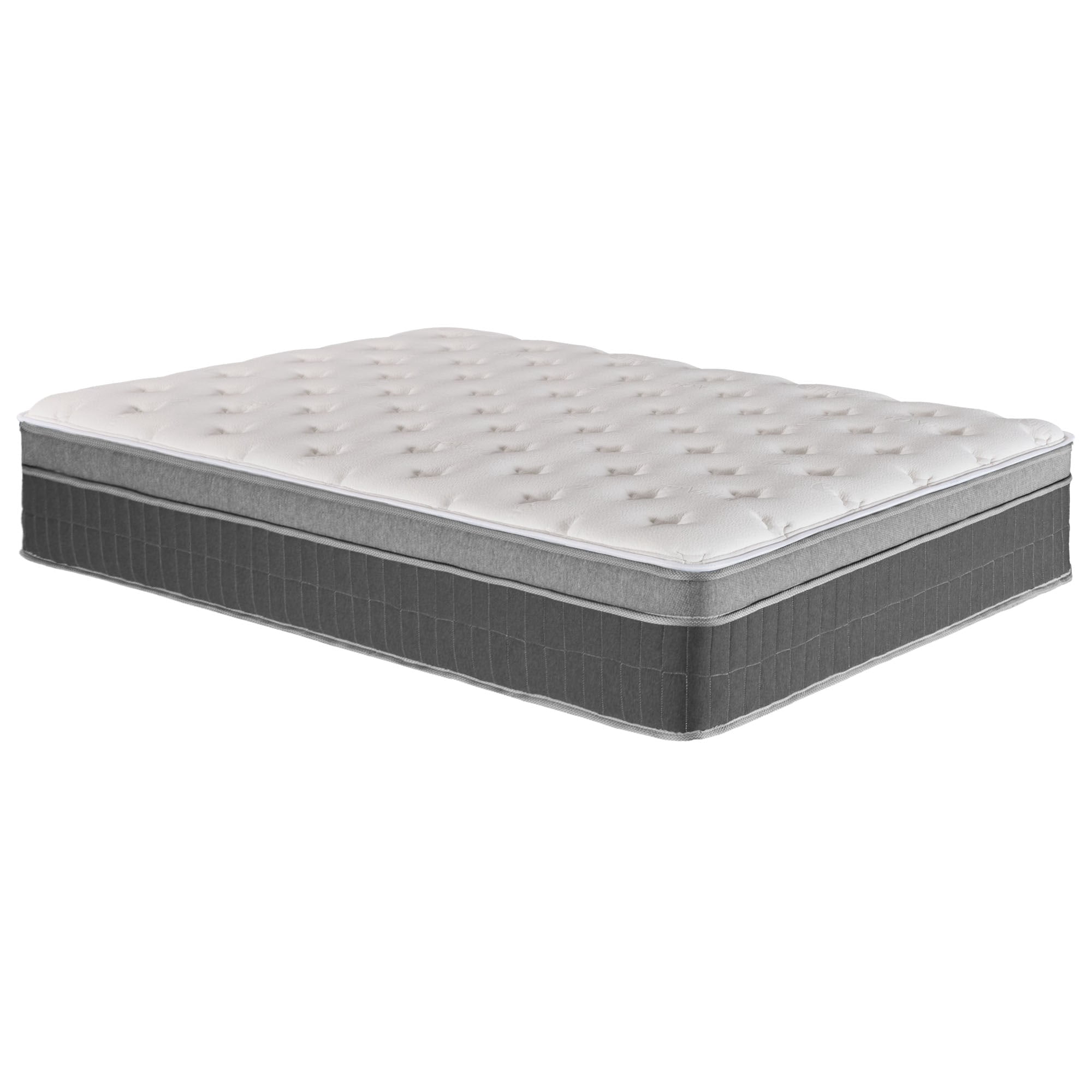 Resenkos King Size Boxed Mattress With 12-Inch Memory Foam & Hybrid Pocketed Spring Support - Medium Firm Feel, Motion Isolation & Edge Support, Light Gray And Gray