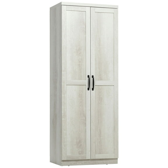 Resenkos Kitchen Pantry,63" 2-Door Kitchen Pantry, Freestanding Storage Cabinet with 5-tier Shelving and 2 Adjustable Shelves, Antique White