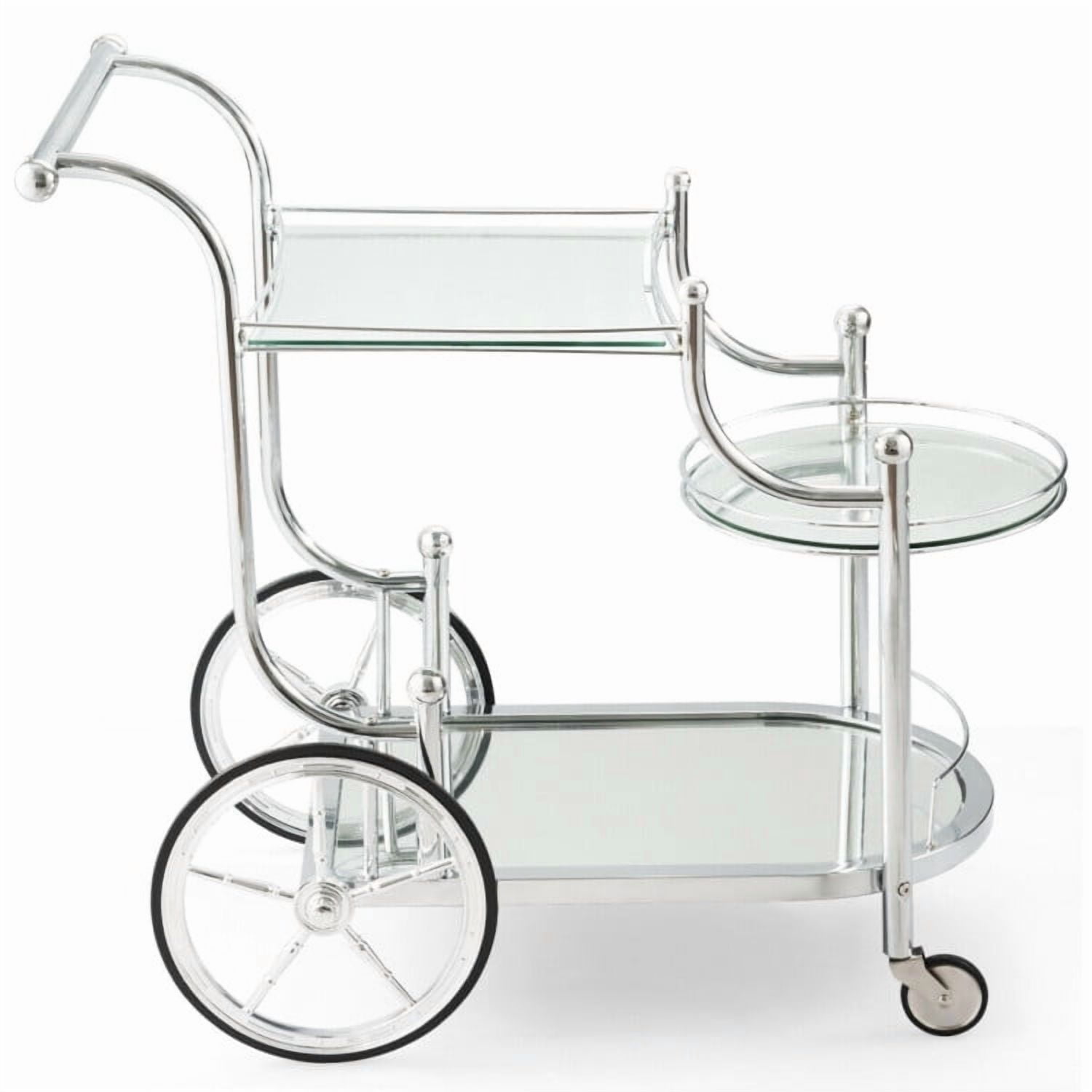 Resenkos Kitchen Rolling Bar Cart with Tempered Glass Suitable for Restaurant and Hotel, Kitchen Island, Island Table for Kitchen,Dinning Room