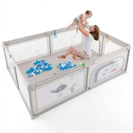 Baby Playard 39inch x 39inch Bed Play Pen Portable with Mattress Safety Door Activity Center for Toddler Boys Girls Fun Time Indoor and Outdoor Walmart