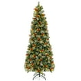 thumbnail image 1 of Resenkos Large Pre-Lit Artificial Christmas Tree with PVC and Pine Needles - Green, 1 of 8