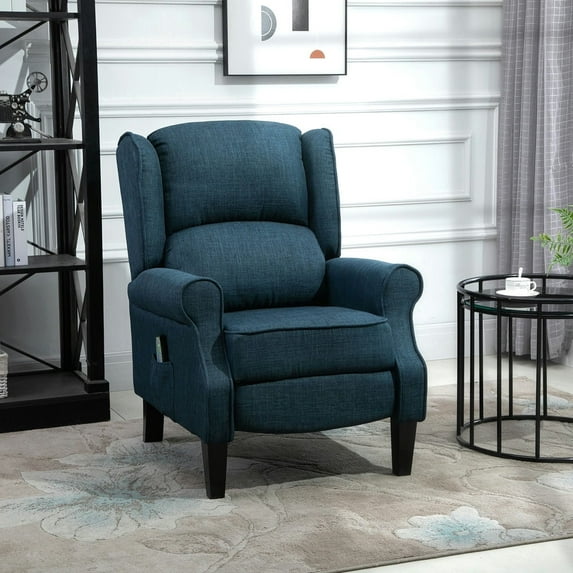 Resenkos Massage Recliner Sofa,Massage Recliner Chair For Living Room With Heat, Wingback Single Sofa,Dark Blue