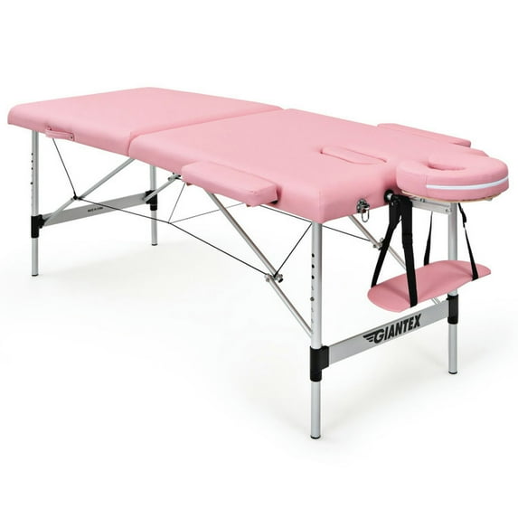 Resenkos Massage Table, Lash Bed Facial Spa Beauty Salon Tattoo Bed,84 Inch L Portable Adjustable Massage Bed with Carry Case for Facial Salon Spa -Pink