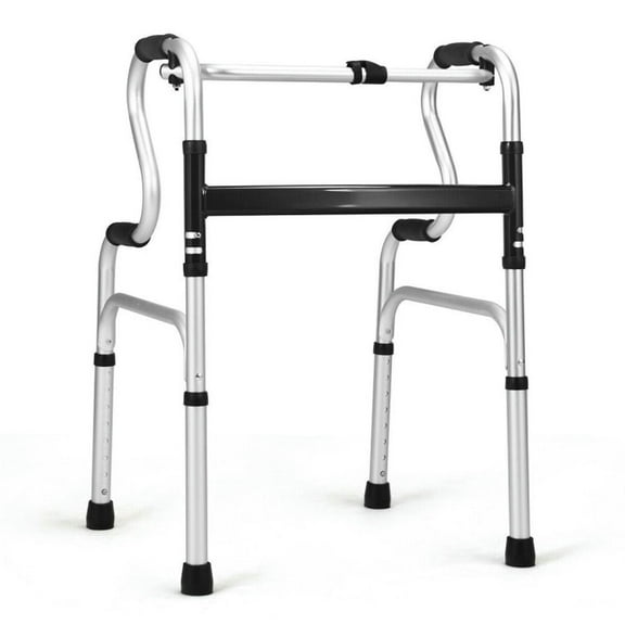 Resenkos Medical Mobility Walker,One-Button Folding Aluminum Walking Frame Walker