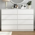 thumbnail image 1 of Resenkos Mid Century Modern 8 Drawer Dresser for Bedroom with Hidden Handle White, 1 of 10