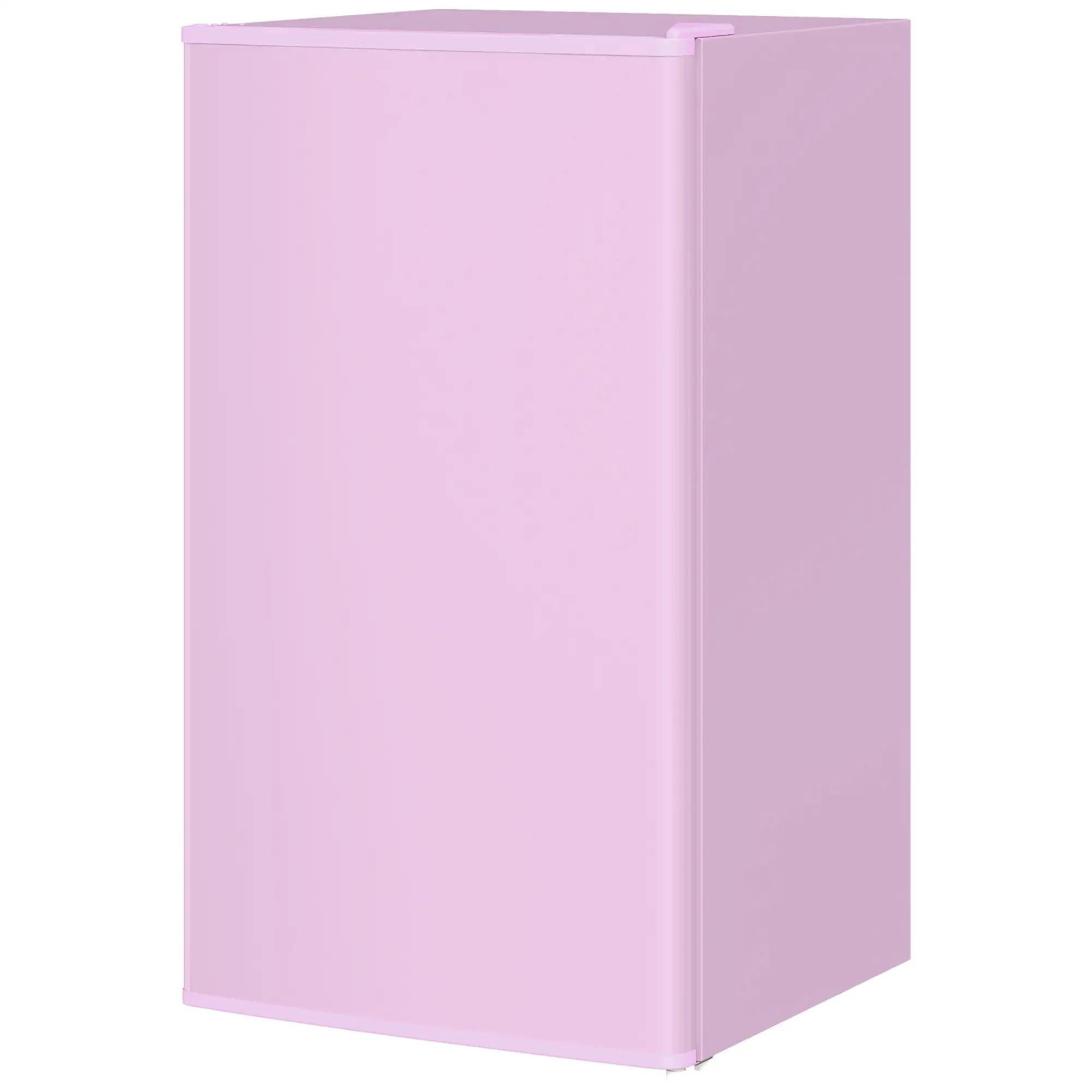 Resenkos Mini Fridge with Freezer, Mechanical Thermostat and Reversible Door for Bedroom, Dorm, Pink
