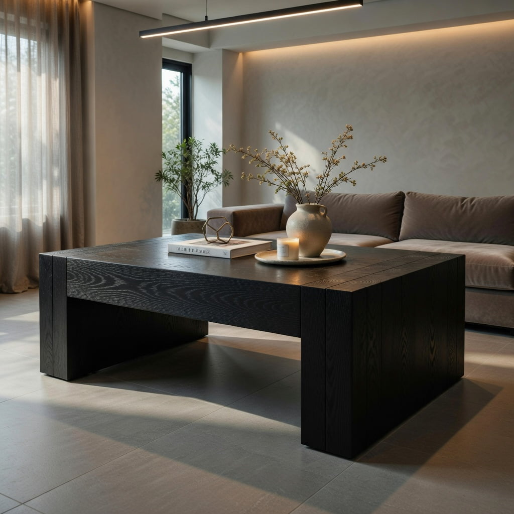 Modern Rustic Table Setting Resenkos Modern Black Farmhouse Coffee Table – 49 Inch Rectangular ...