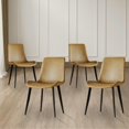 thumbnail image 1 of Resenkos Modern Brown PU Leather Dining Chair Set with Carbon Steel Legs for Home or Conference Room, Brown, 1 of 11