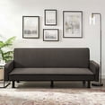 thumbnail image 1 of Resenkos Modern Fabric Sofa Couch Upholstered Futon Sofa Bed Loveseat, Tapered Metal Legs in Brown Color, 1 of 8