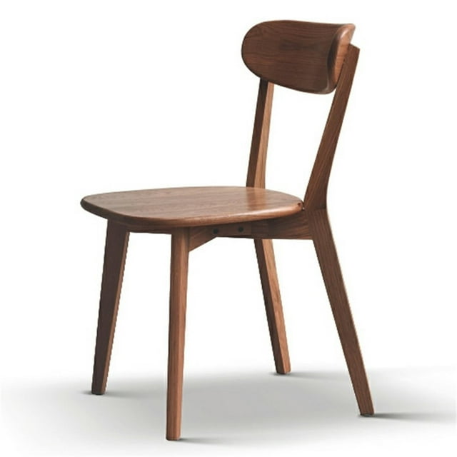 Resenkos Modern Farmhouse Wood Dining Chair with Oak Finish, 1-Pcs Set Walnut
