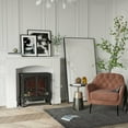 thumbnail image 1 of Resenkos Modern Fireplace Mantel Surround with Decorative Pattern, Fits 29-Inch Electric Inserts, White, 1 of 7