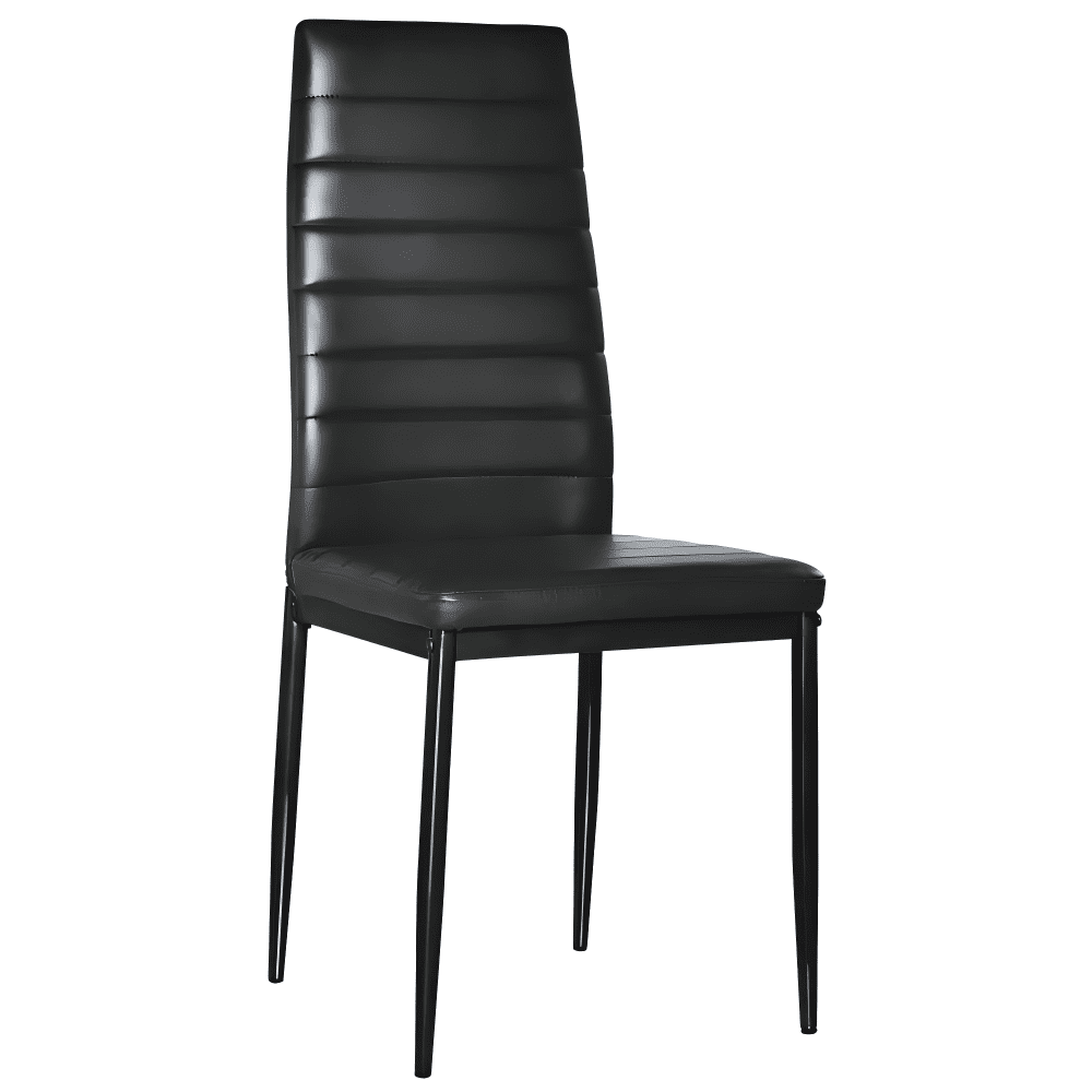 Resenkos Modern Plush Upholstered Dining Chairs Set of 4, Black Chairs with Cushion High Back Metal Legs, Side Chairs for Kitchen Living Room Bedroom Furniture