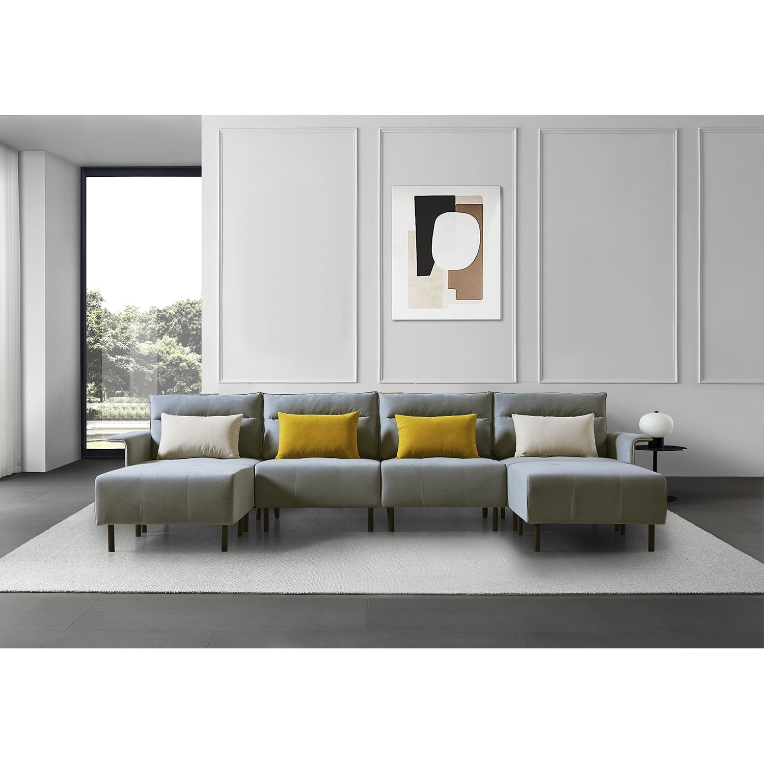 Resenkos Modern Sofa for Living Room in Home & Kitchen Large Velvet