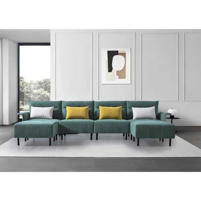 Resenkos Modern Sofa for Living Room in Home & Kitchen Large Velvet