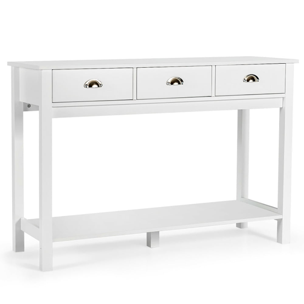 Resenkos Modern Tall Entryway Table with 3 Drawers and 2 Tier Storage ...