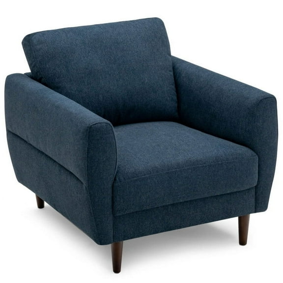 Resenkos Modern Upholstered Accent Chair Single Sofa Armchair, Fabric Lazy Chair Large Accent Chair, Upholstered Armchair for Living Room, Bedroom, Dorm,Navy