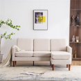 thumbnail image 1 of Resenkos Modern Upholstered Sofa with Reversible Sectional Chaise, Linen L-Shape Couch for Small Space, Beige, 1 of 9