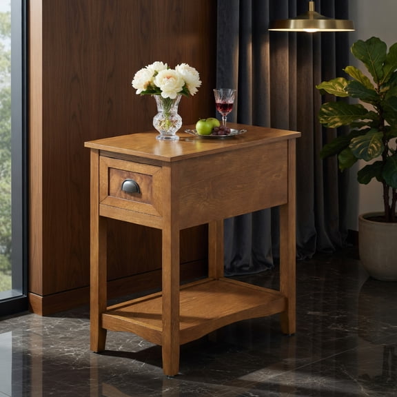 Resenkos Nightstand,Coffee Side Table,Contemporary Chair Side End Table Compact Table with Drawer Nightstand-Yellow