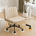 thumbnail image 1 of EDOEMSE Office Chair, Ergonomic Desk Chairs,Computer Chair,Criss Cross Chair With Wheels & Pegs,Dual-Base Wide Armless Comfy Desk Chair Cross Legged,Light Brown, 1 of 10